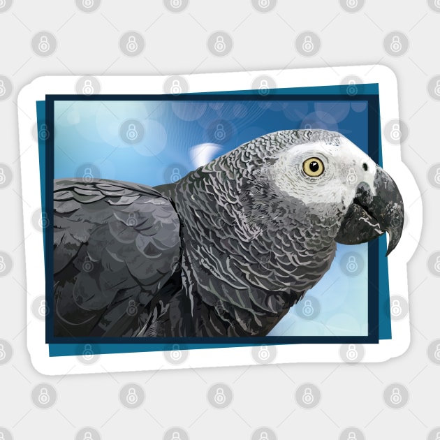 Gray parrot Sticker by obscurite